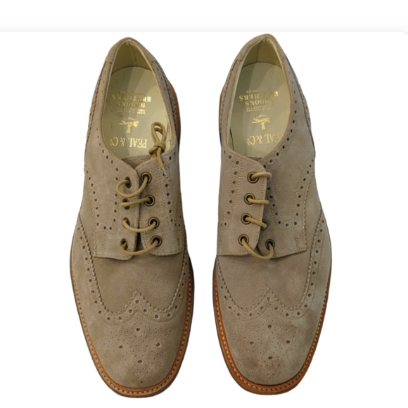 Brook\'s Brothers Peal & Co Suede Shoes, sz 11.5 D Color: Sand w/ Matching Belt main image 4